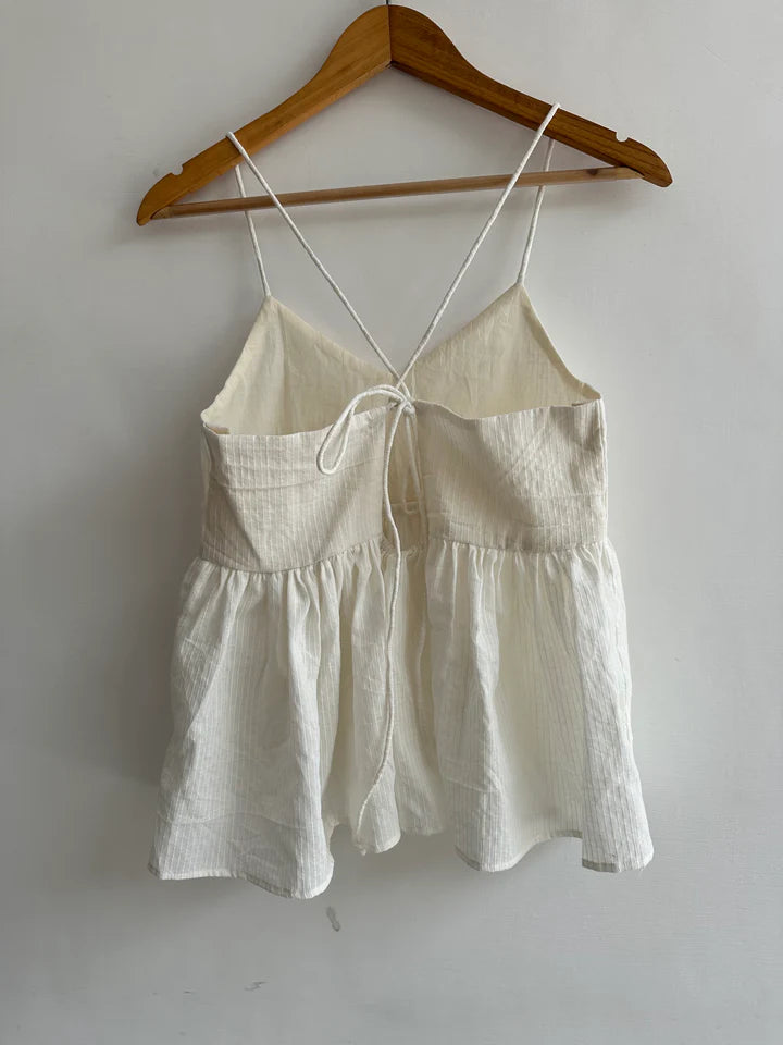 Noodle Strap Top White