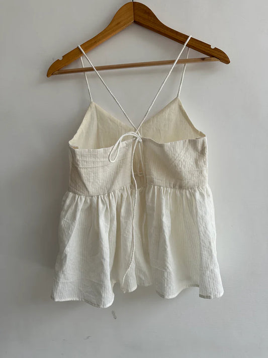 Noodle Strap Top White